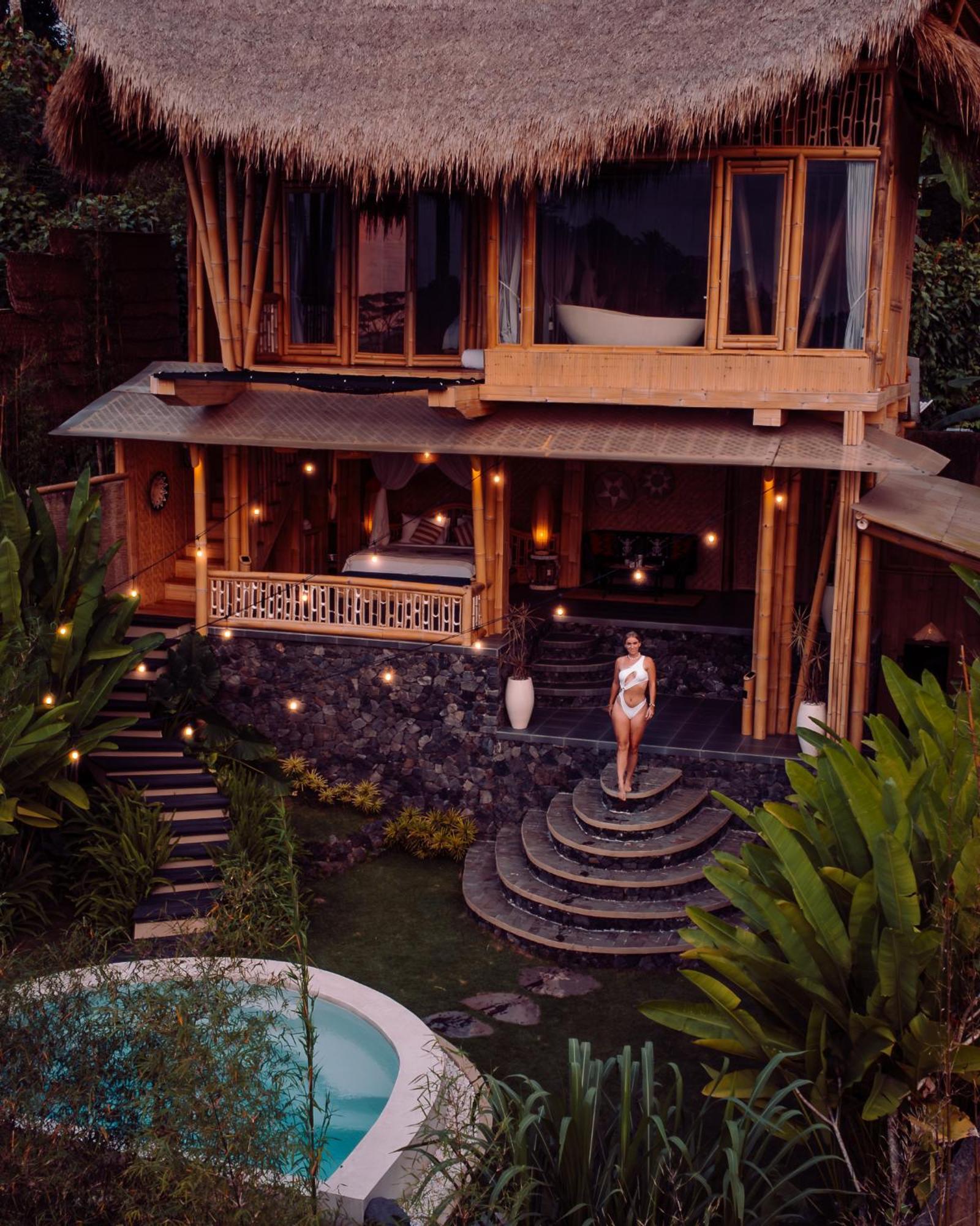 Villa Makerti Bali~Bamboo House Selat Exterior foto