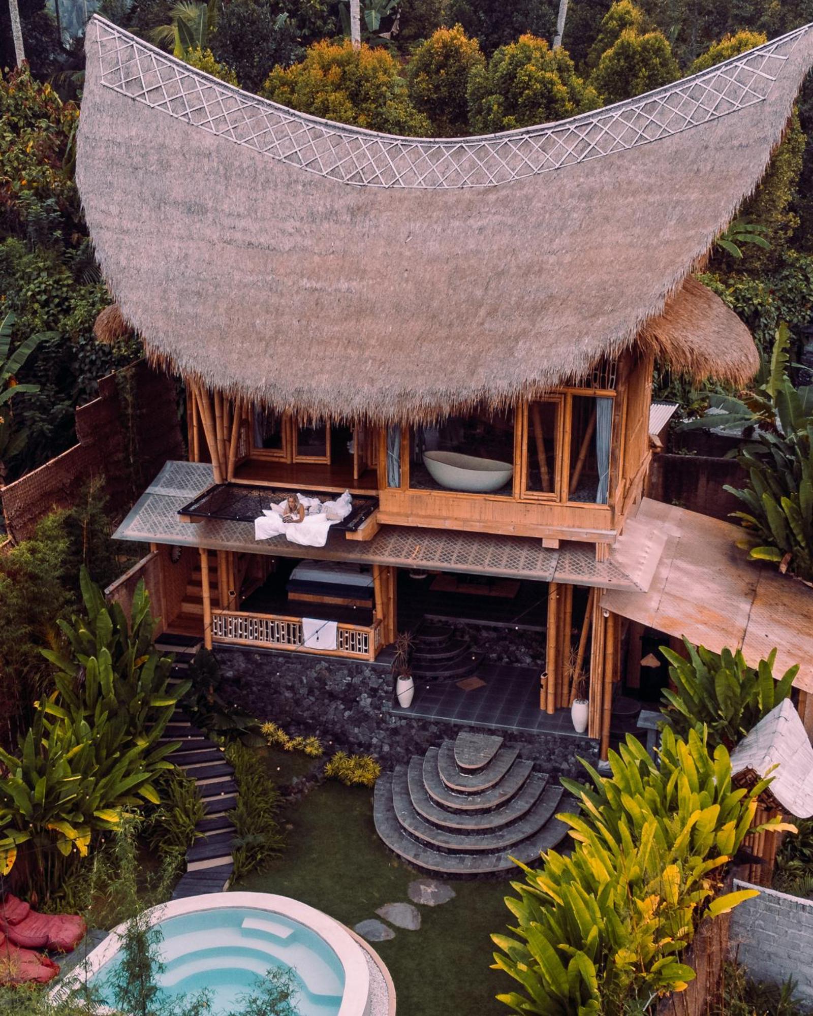 Villa Makerti Bali~Bamboo House Selat Exterior foto